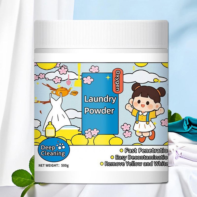 Hyper Concentrated Strong Stain Remover Powder,16.67 Fl Oz Strong Stain Remover Powder Oxygen Laundry Powder For Clothes,Lifts Tough Stains & Safe On Everyday Fabrics,Terminate Sweat Oil Stains,500g - Image 1